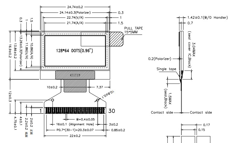 0.96 128x64 OLED graphic display screen (2)